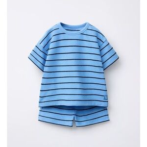Zara Blue and Black Striped Kids Matching Set
